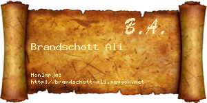 Brandschott Ali névjegykártya
